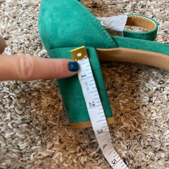 Long Tall Sally Block Heel Sandal Green NWOT US Size 14 - Picture 6 of 7